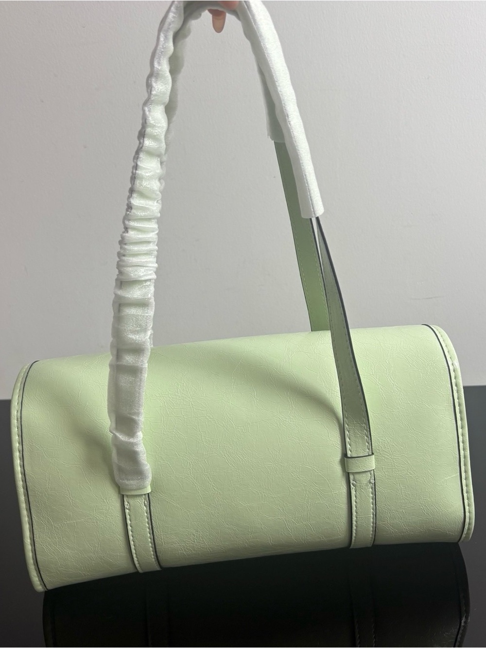 Coach Pale Mint Green Leather Shoulder Bag with Bow Straps - Picture 5 of 8